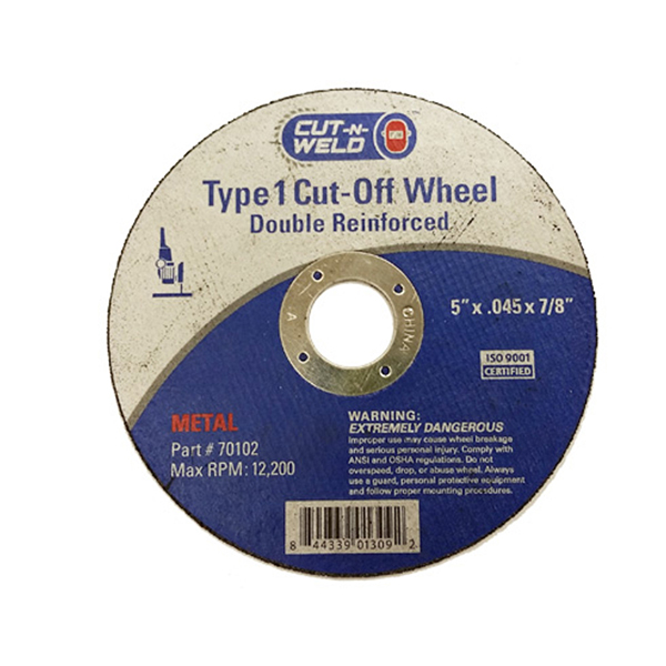 Type 1 Cut-off Wheels, Double reinforce, 5″ x 0.45″ x 7/8″ – Novalite